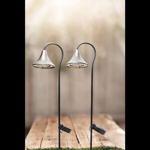 Plow & Hearth 2-Pack Solar Pathway Lantern with Cutout Detailing